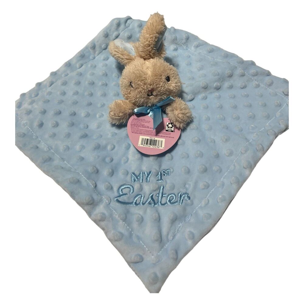 NWT Parent’s Choice My 1st Easter Bunny Blue Baby Lovey Security Blanket Walmart